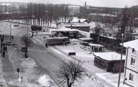 Ustka zimą na starej fotografii