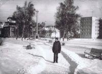 Ustka zimą na starej fotografii