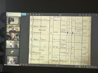 Zdjęcie przedstawiające slaj z rzutnika i ludzi