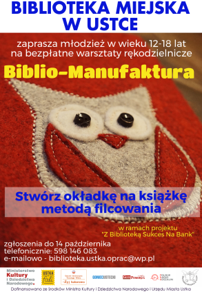 Biblio-Manufaktura - warsztaty rękodzielnicze plakat