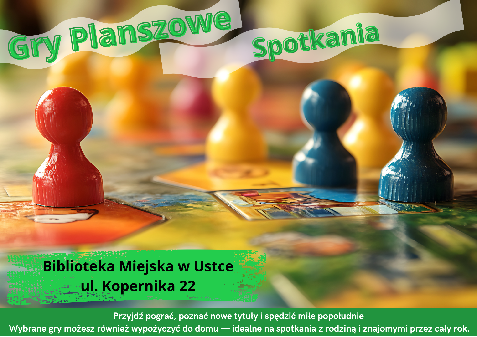 Infografika odnosnie spotkan z grami planszowymi - w 2026 roku w godz. 16-20