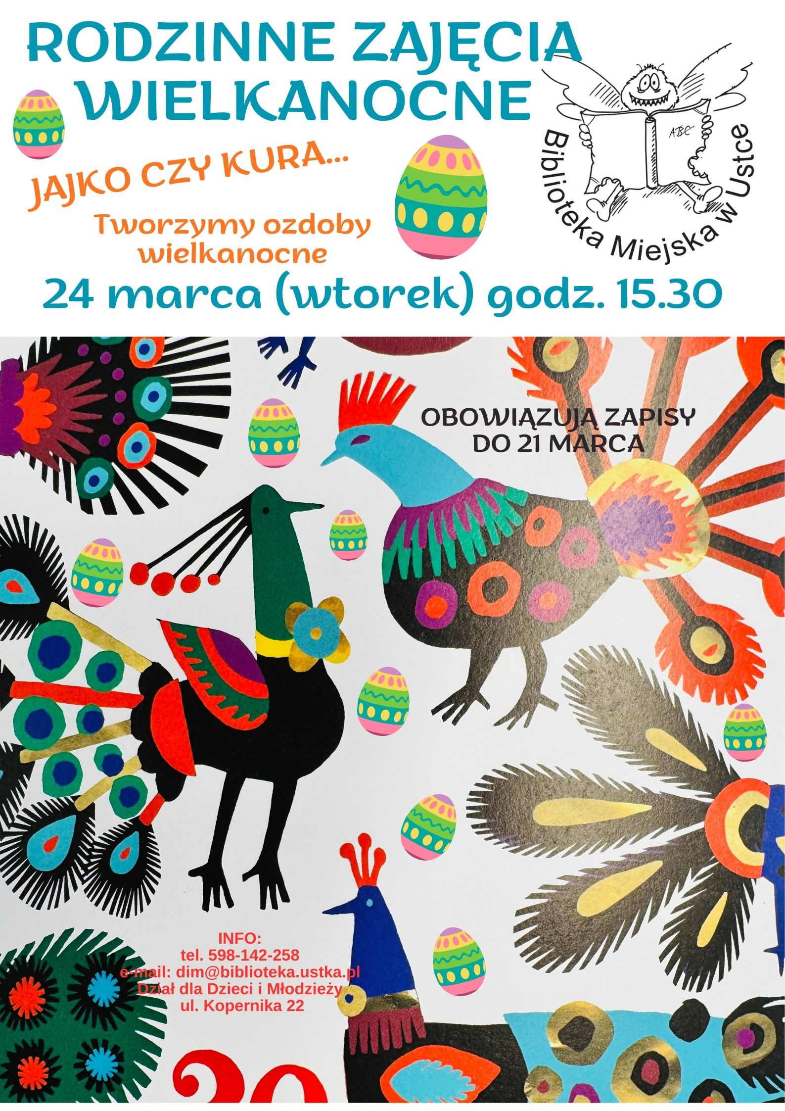 Infografika odnosnie wtorkowych spotkań literacko-plastycznych